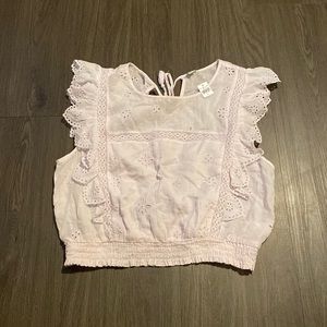 Aerie Periwinkle/lilac Linen Blouse